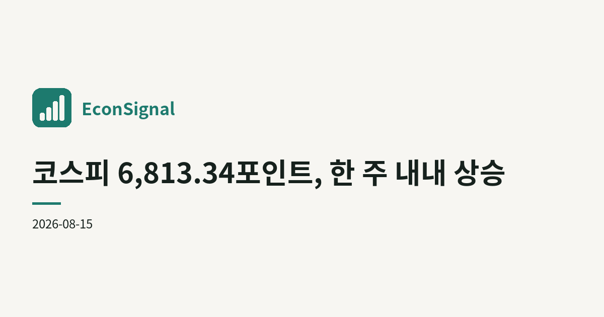 코스피 6,813.34포인트, 한 주 내내 상승
