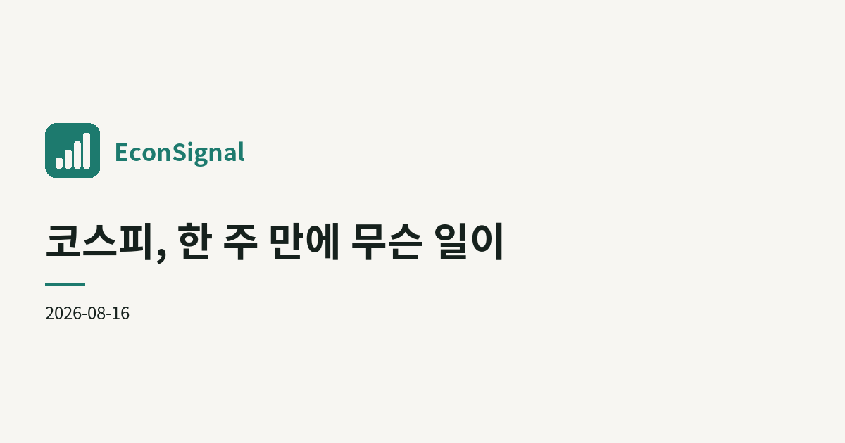 코스피, 한 주 만에 무슨 일이