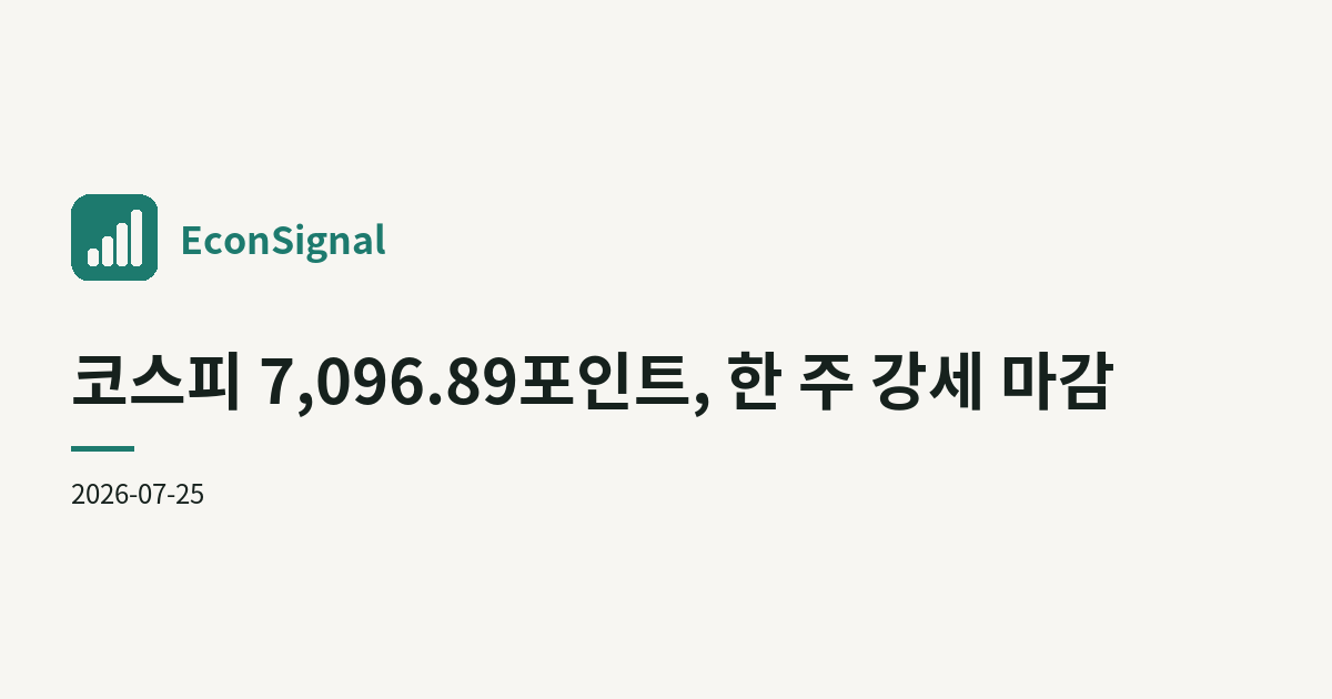 코스피 7,096.89포인트, 한 주 강세 마감