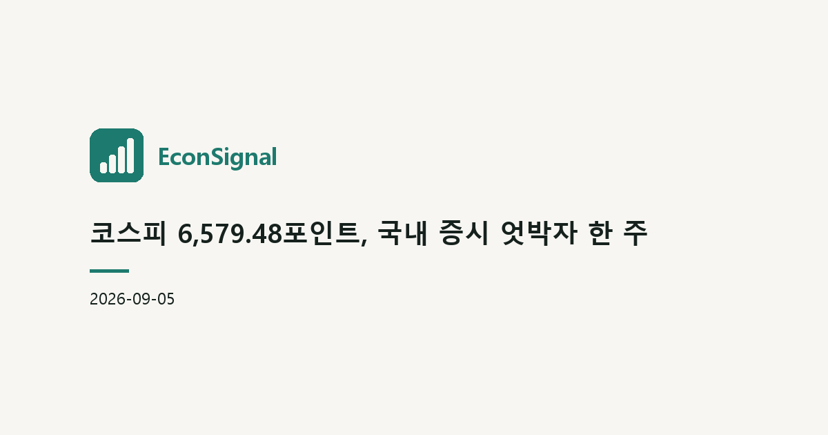코스피 6,579.48포인트, 국내 증시 엇박자 한 주