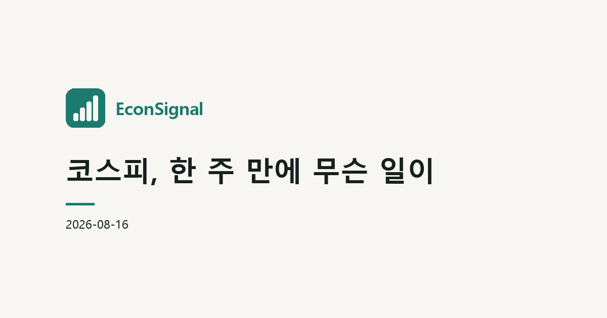 코스피, 한 주 만에 무슨 일이